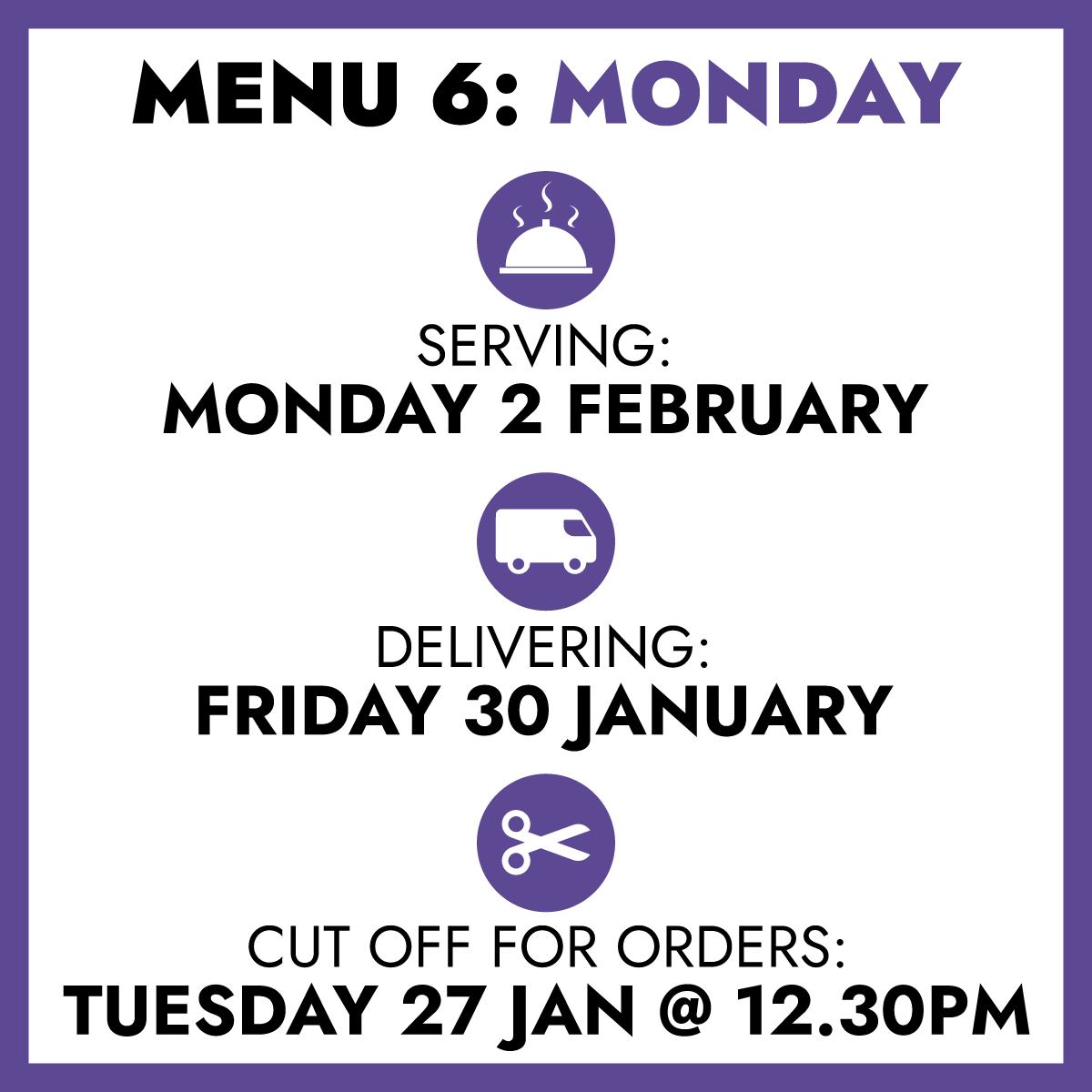 MENU 6: Monday