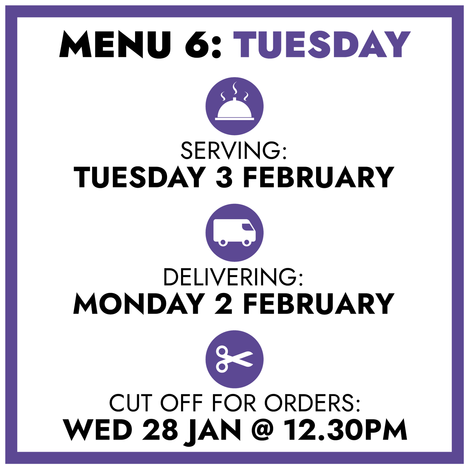 MENU 6: Tuesday