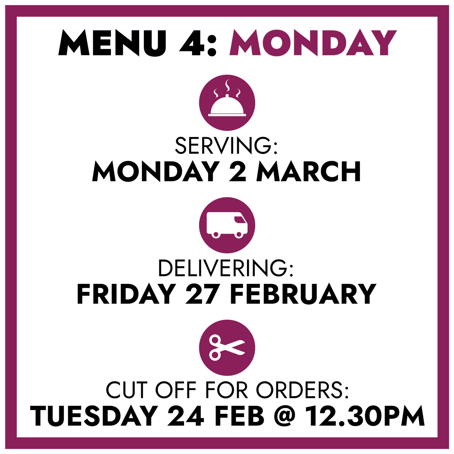 MENU 4: Monday