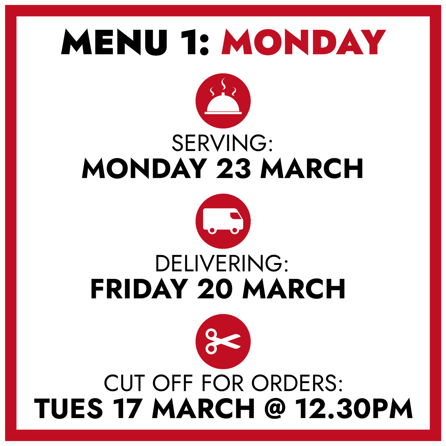 MENU 1: Monday