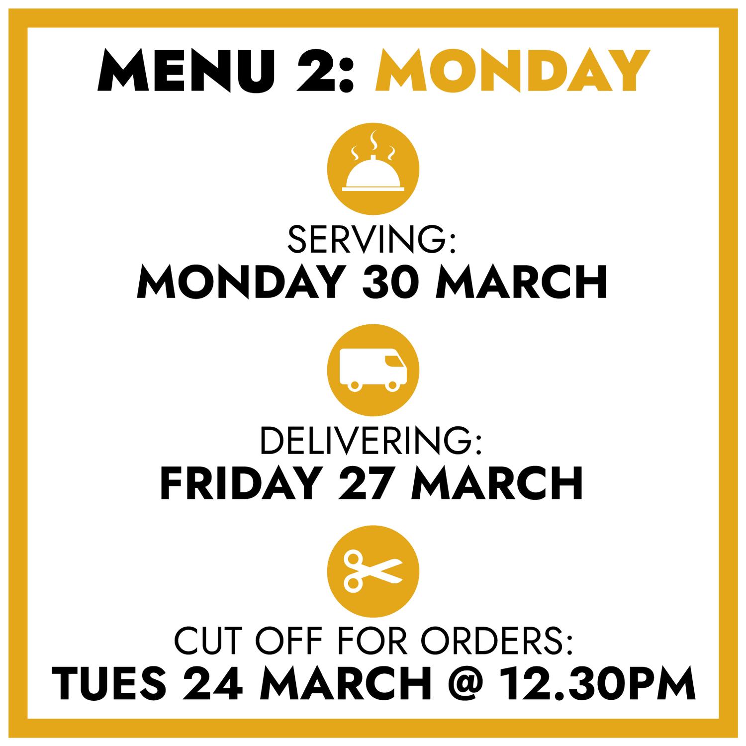 MENU 2: Monday