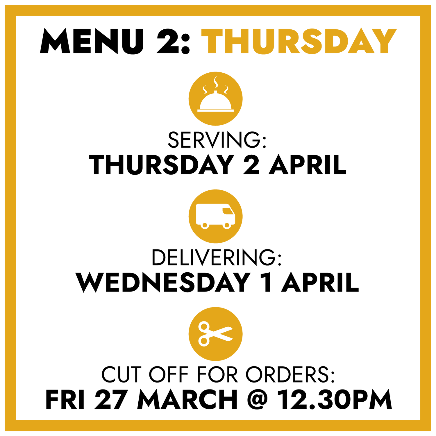 MENU 2: Thursday