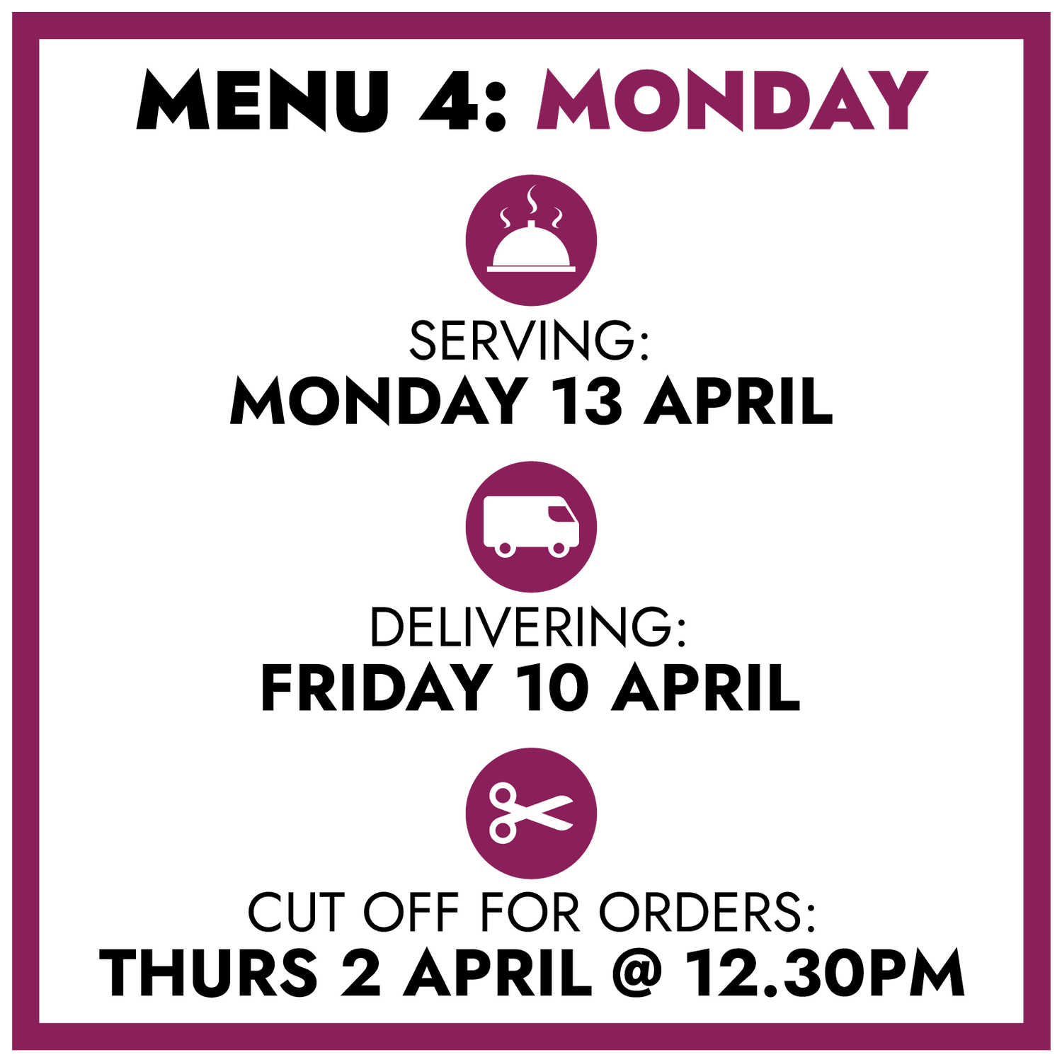 MENU 4: Monday