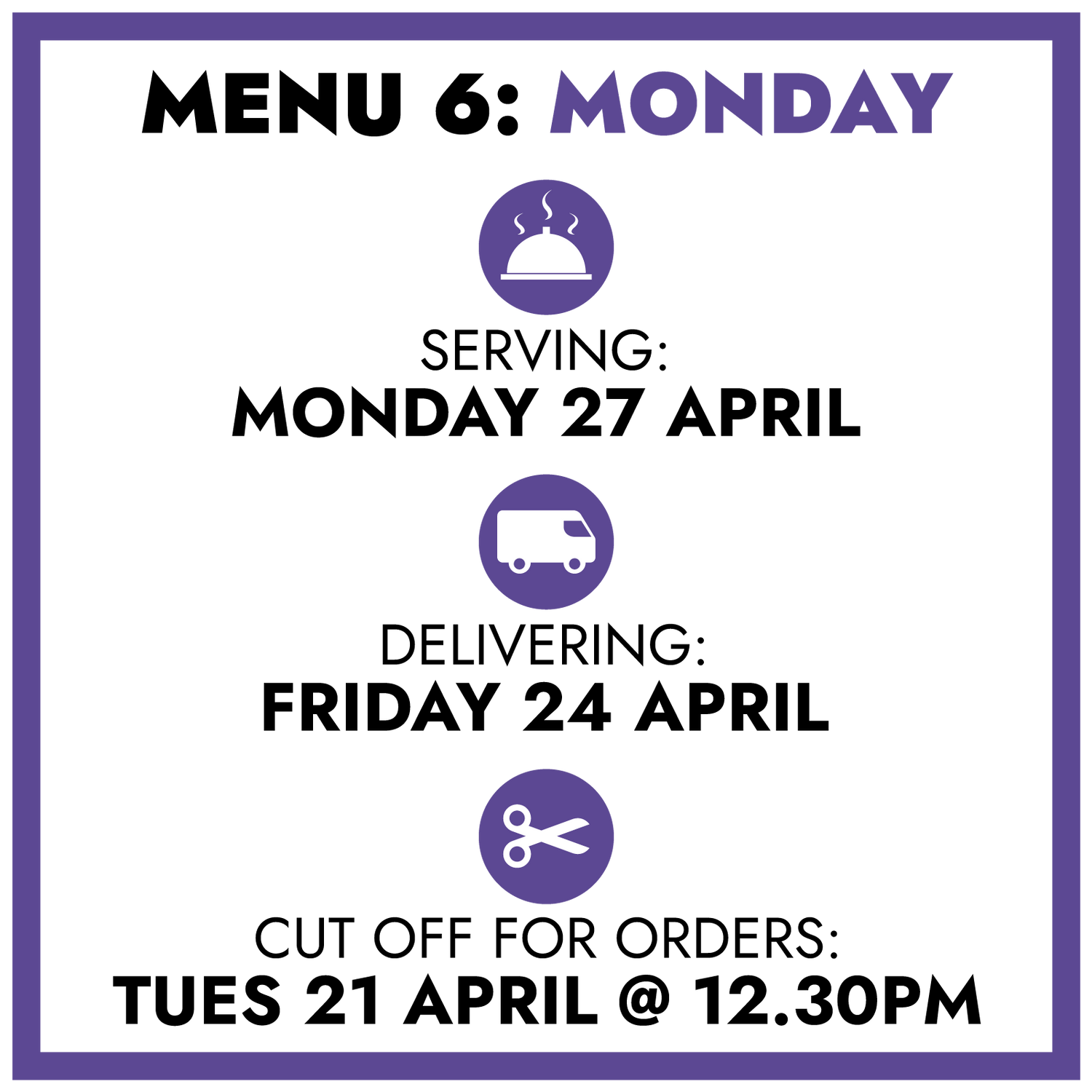MENU 6: Monday