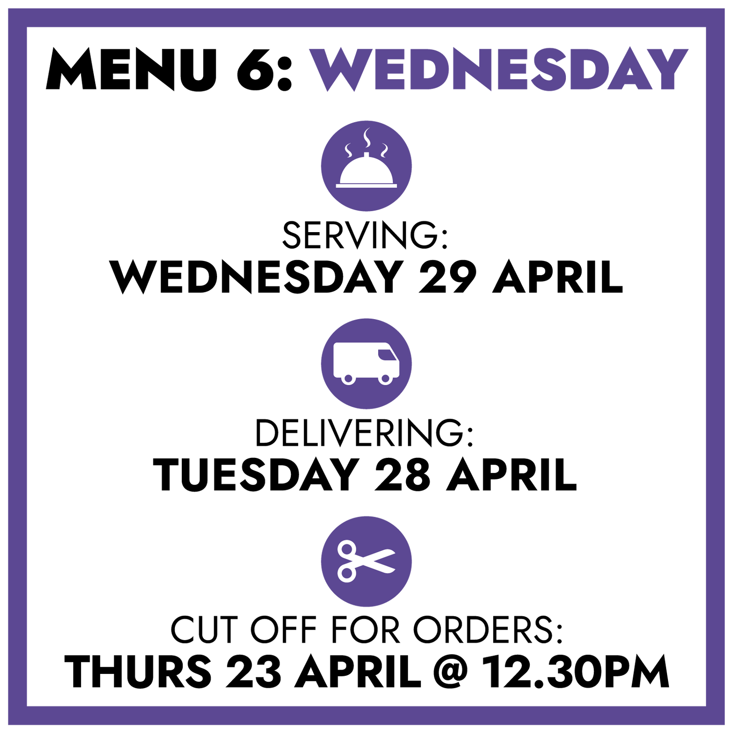 MENU 6: Wednesday