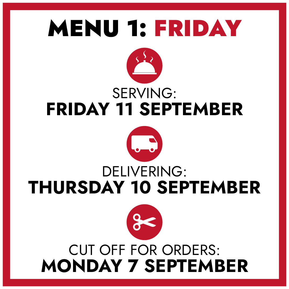MENU 1: Friday