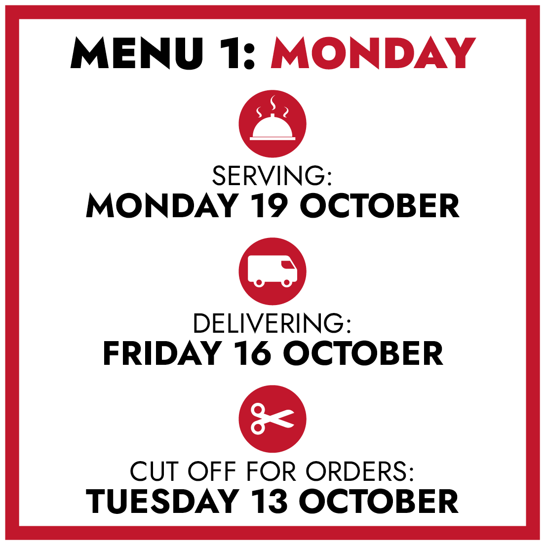 MENU 1: Monday