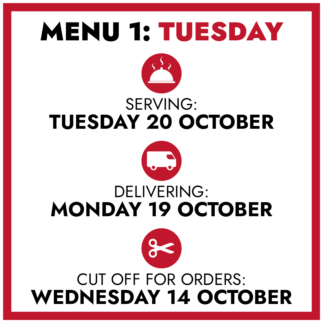 MENU 1: Tuesday