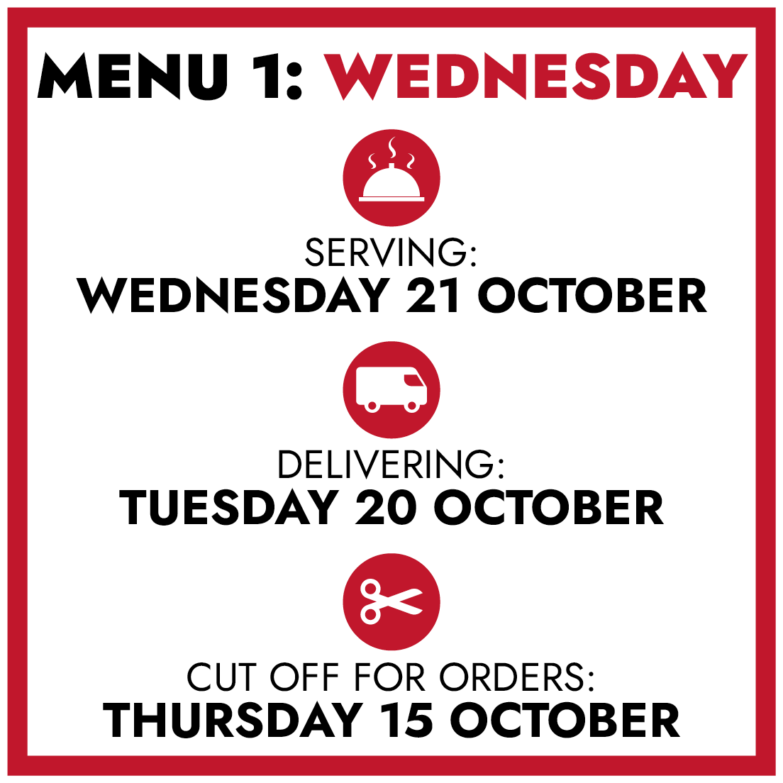 MENU 1: Wednesday