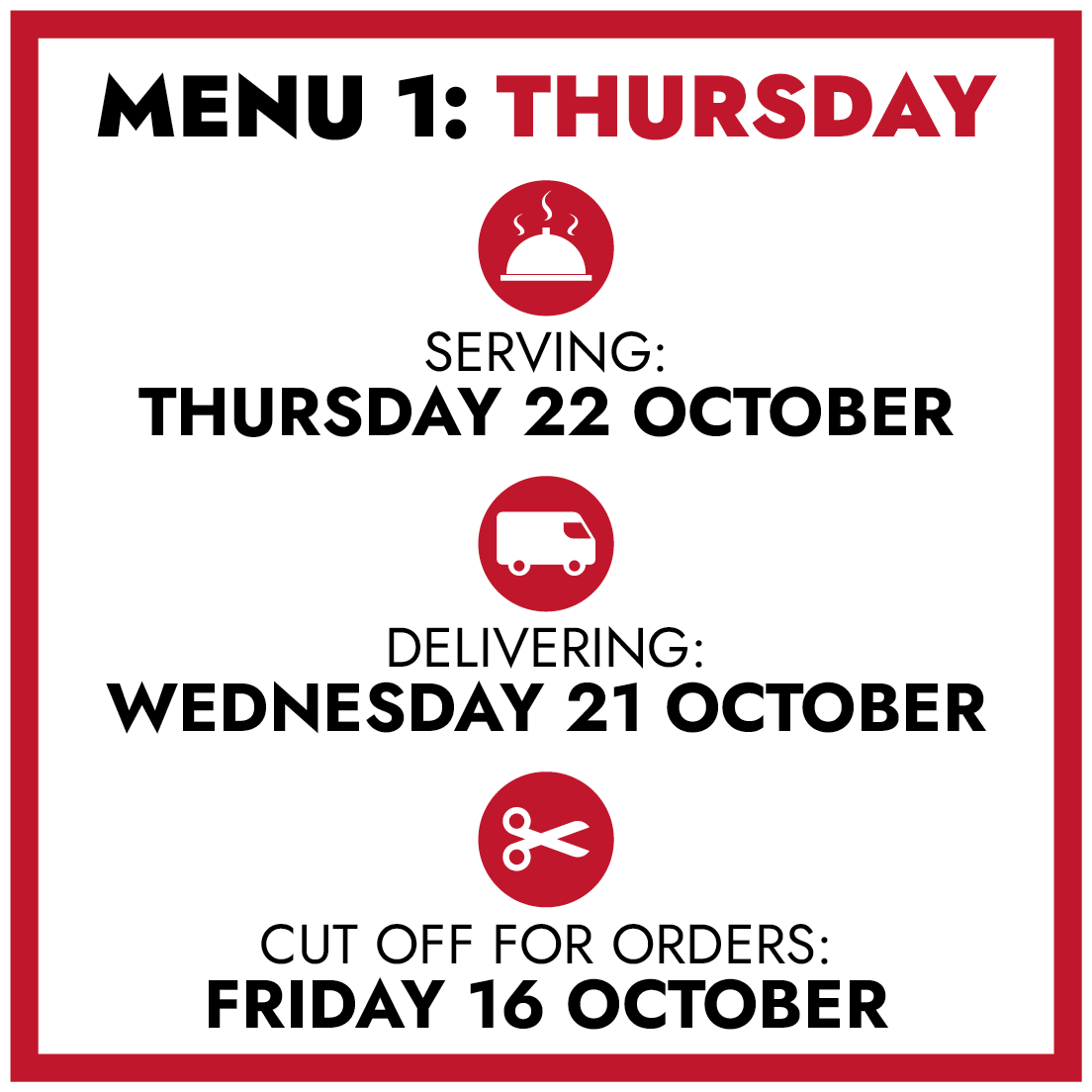 MENU 1: Thursday