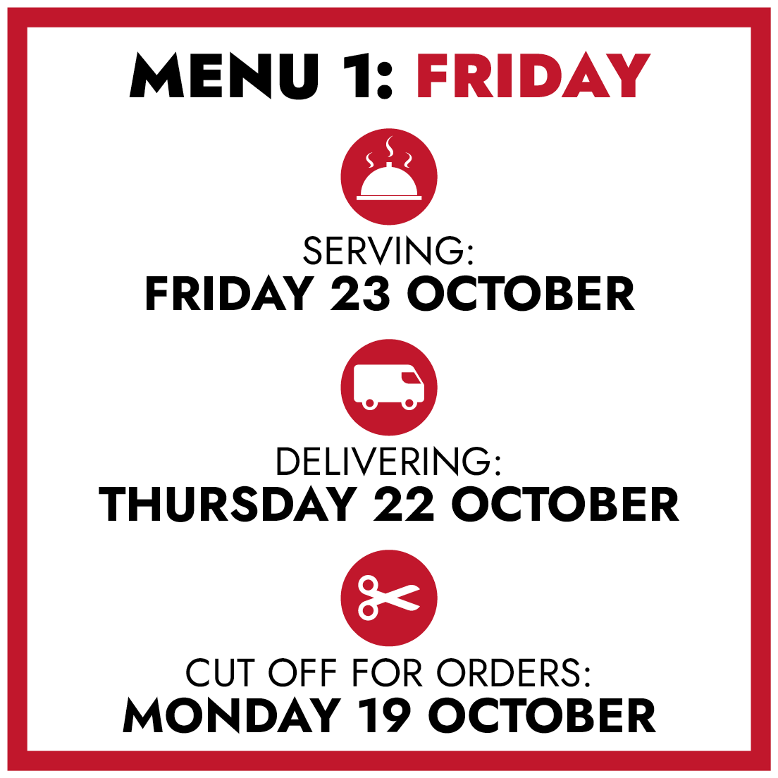 MENU 1: Friday