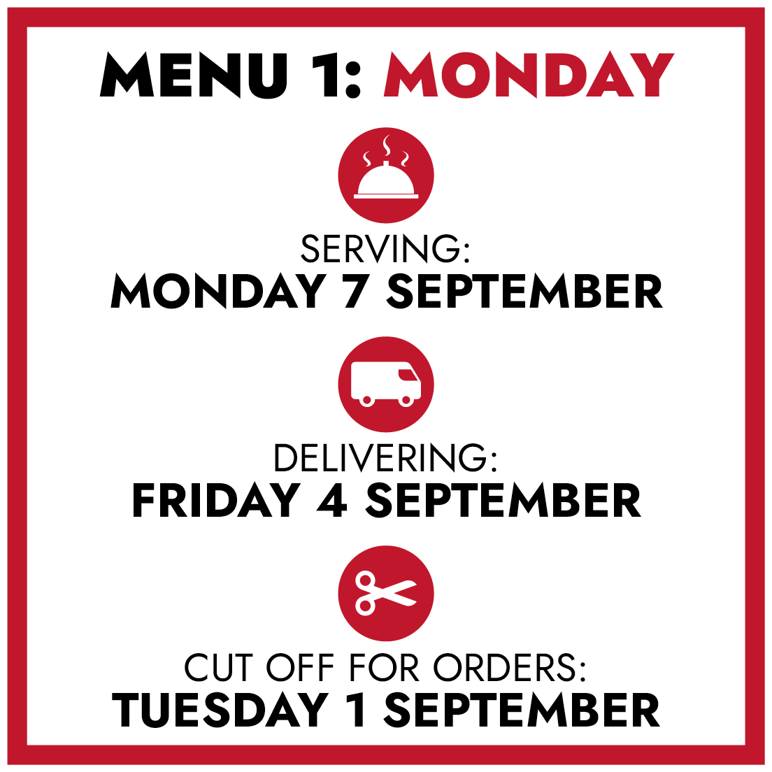 MENU 1: Monday