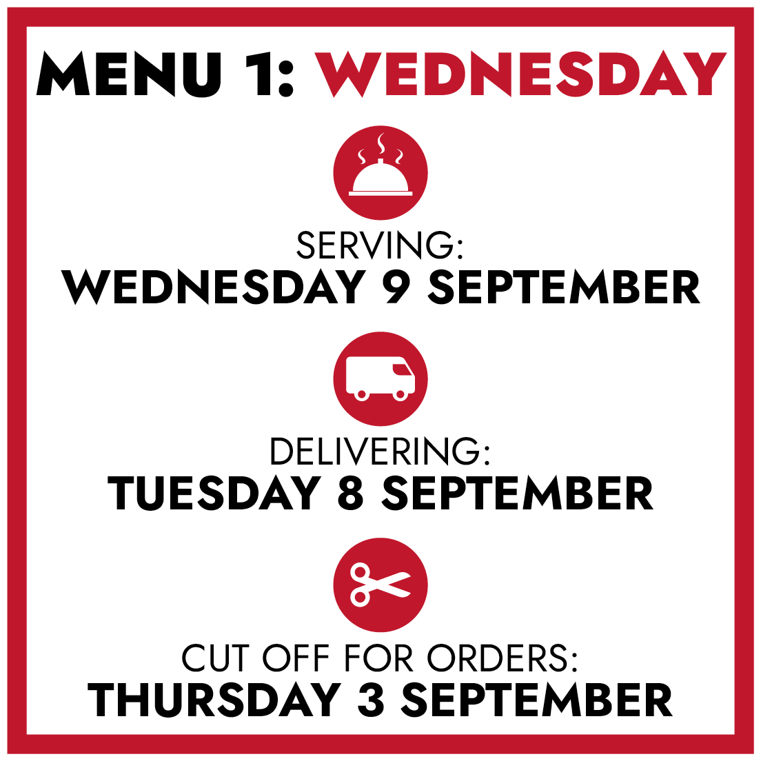 MENU 1: Wednesday