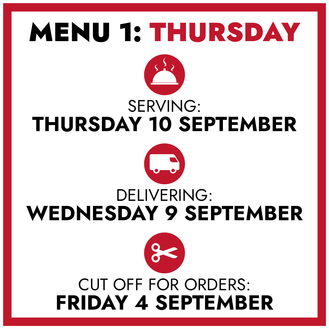 MENU 1: Thursday