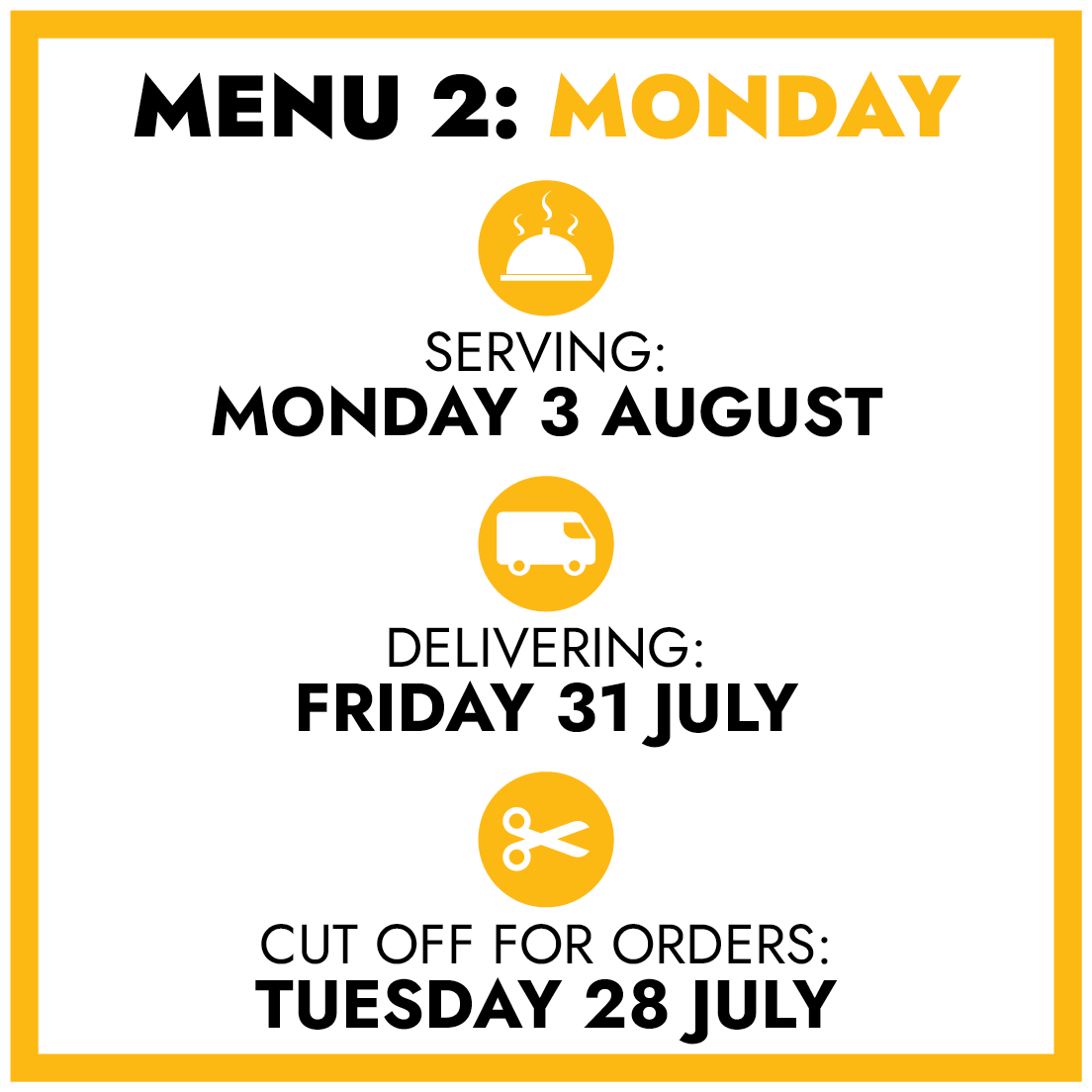 MENU 2: Monday