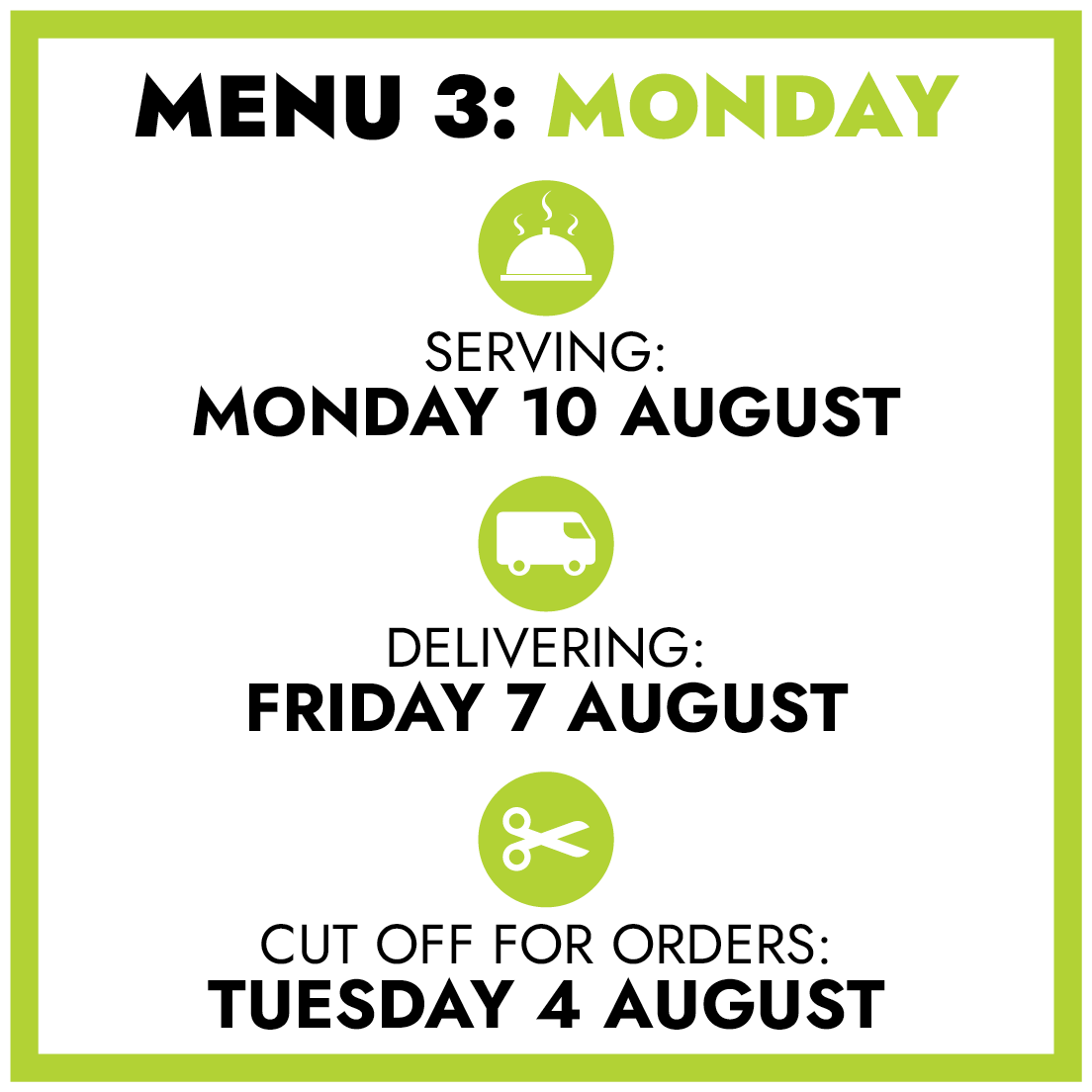 MENU 3: Monday