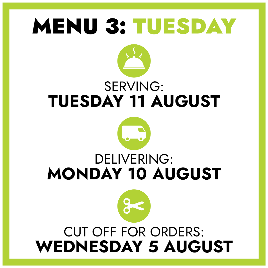 MENU 3: Tuesday