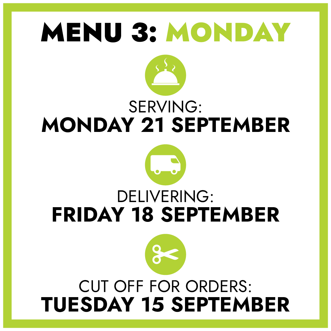 MENU 3: Monday