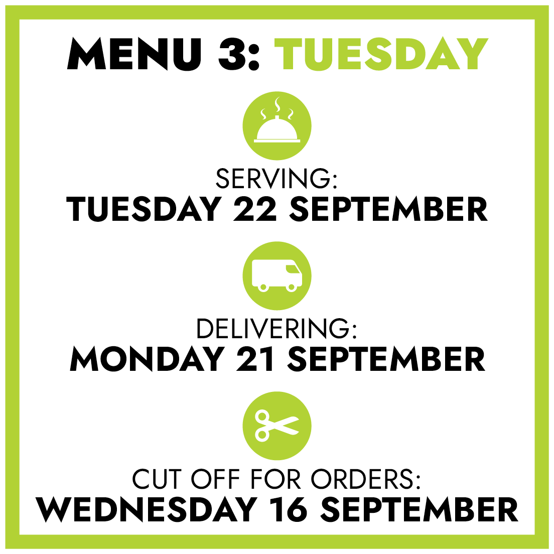 MENU 3: Tuesday