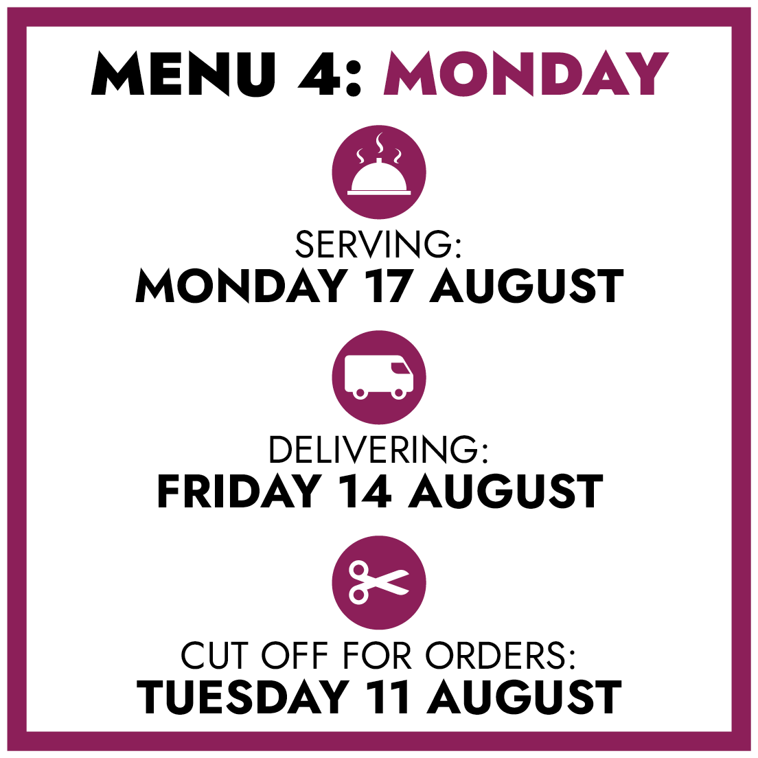 MENU 4: Monday