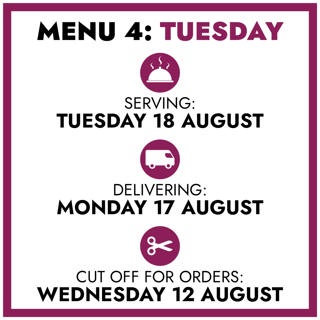MENU 4: Tuesday