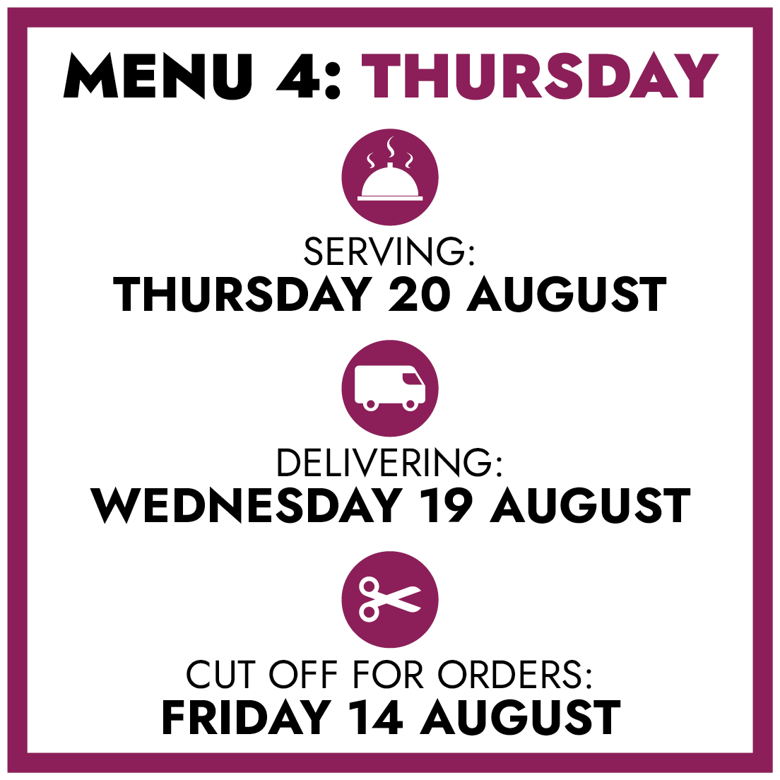 MENU 4: Thursday