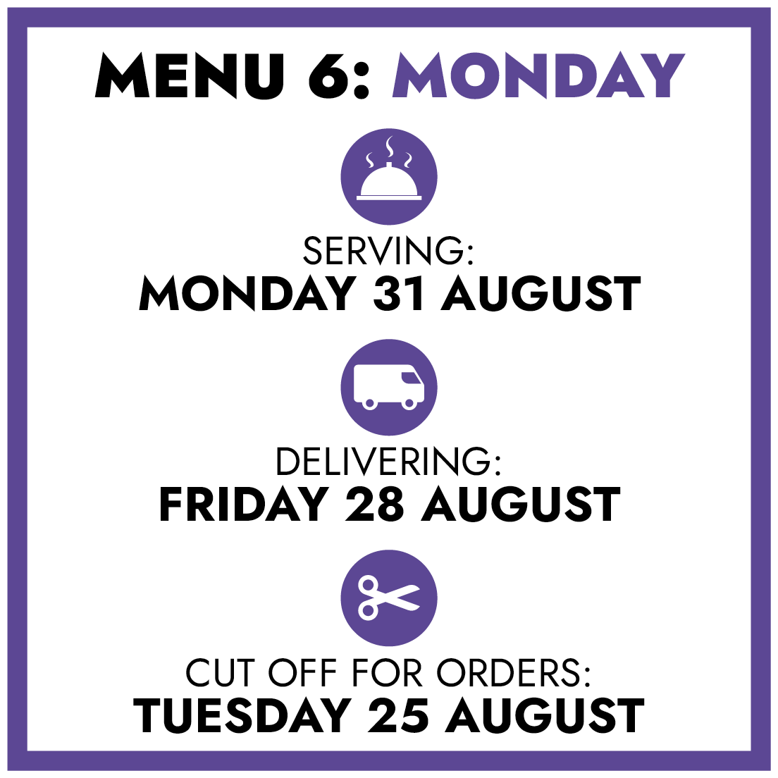 MENU 6: Monday