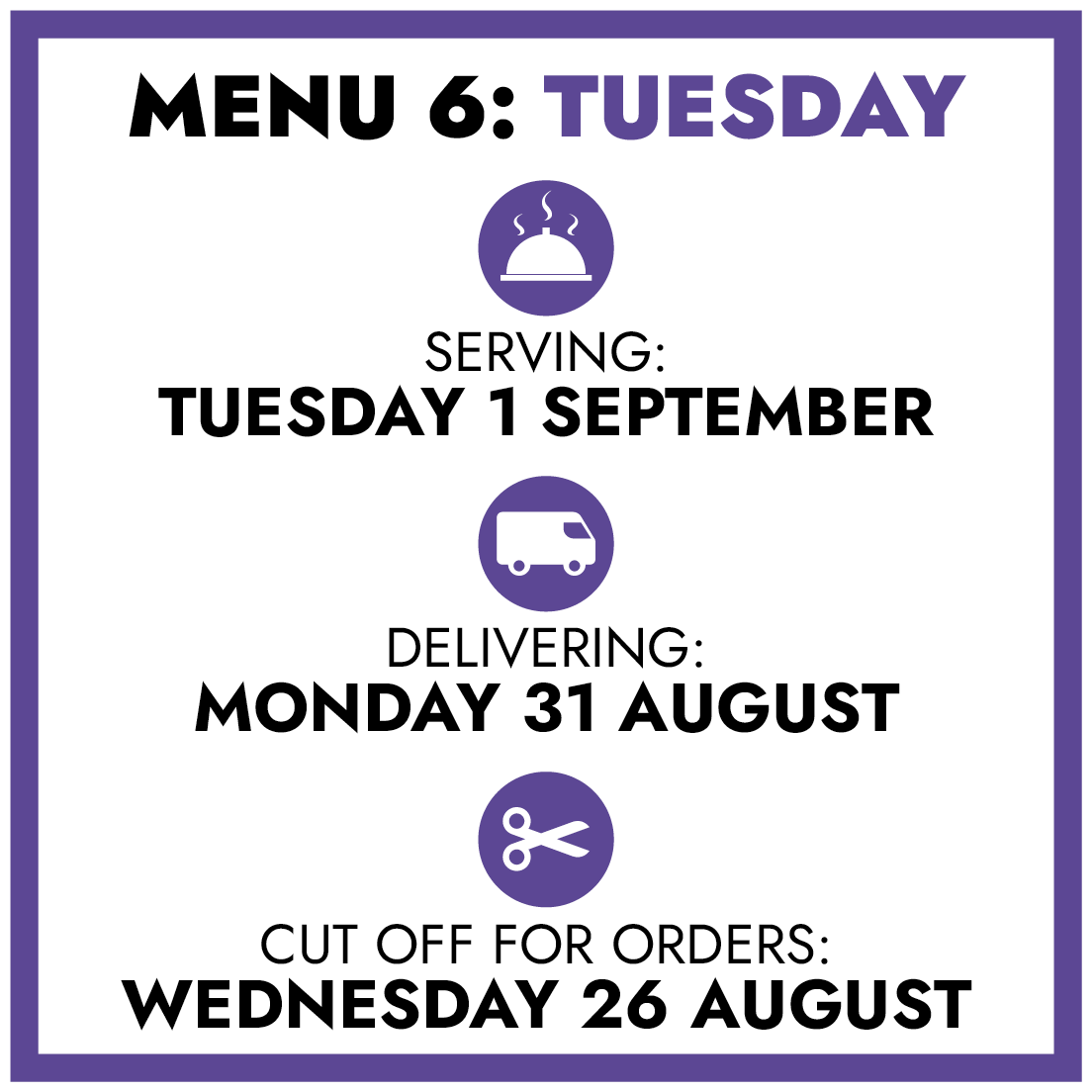 MENU 6: Tuesday