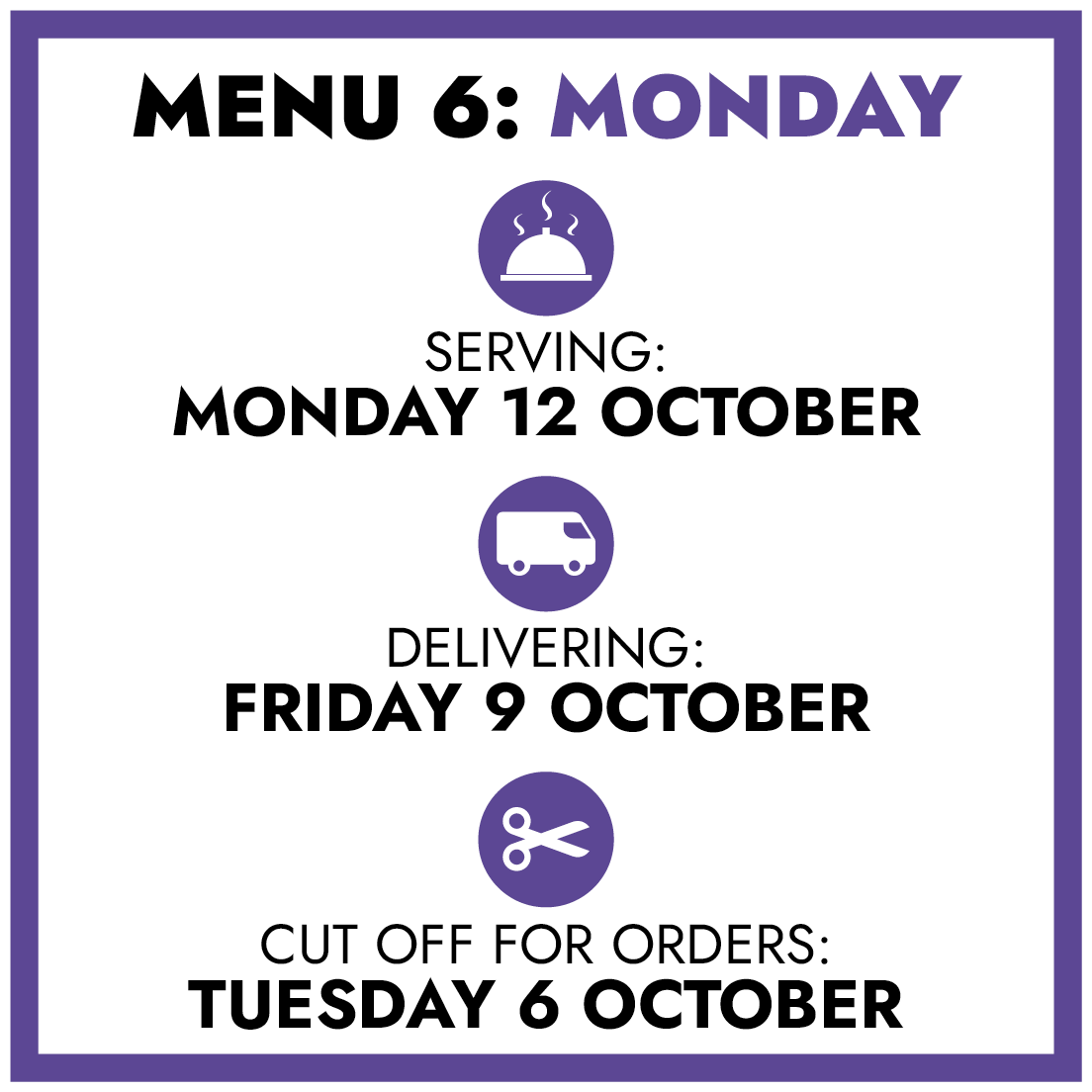 MENU 6: Monday