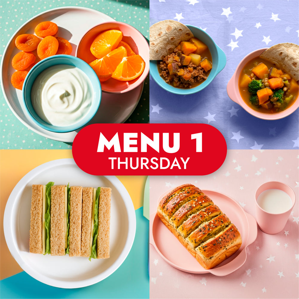 The Little Gourmet Menu 1, childcare meals for Thursday