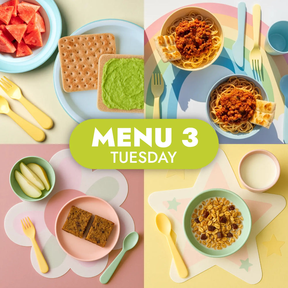 The Little Gourmet Menu 3, childcare meals for Tuesday