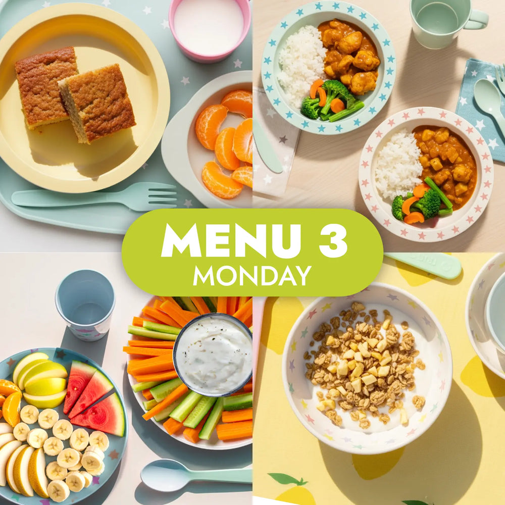 The Little Gourmet Menu 3, childcare meals for Monday