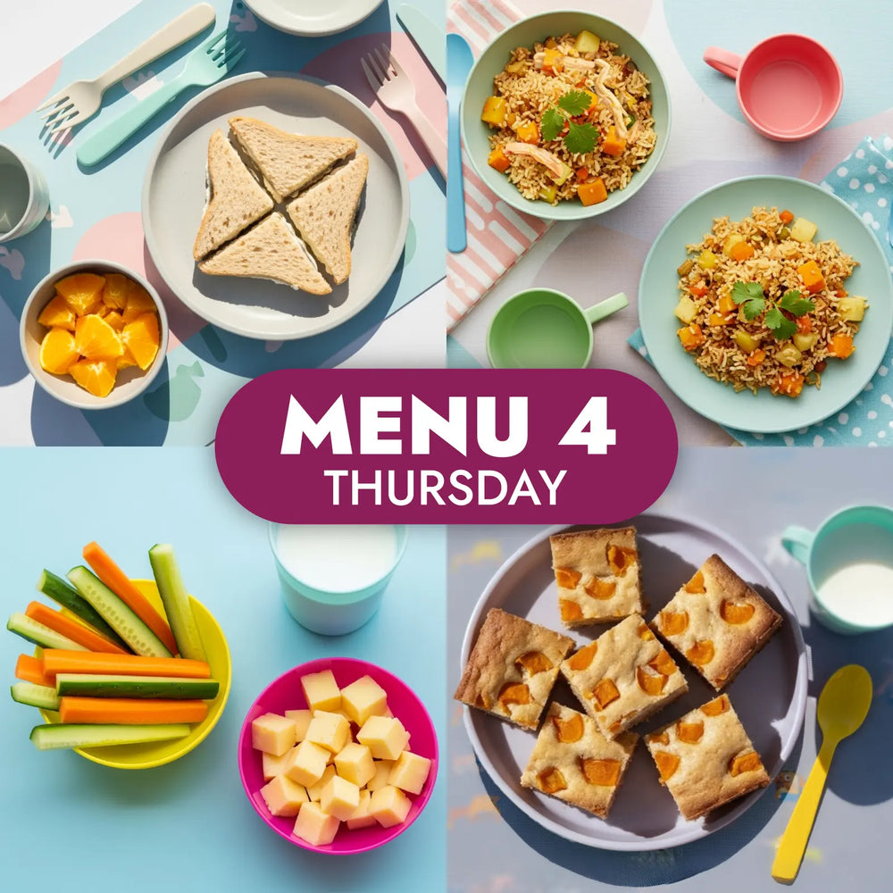 The Little Gourmet Menu 4, childcare meals for Thursday