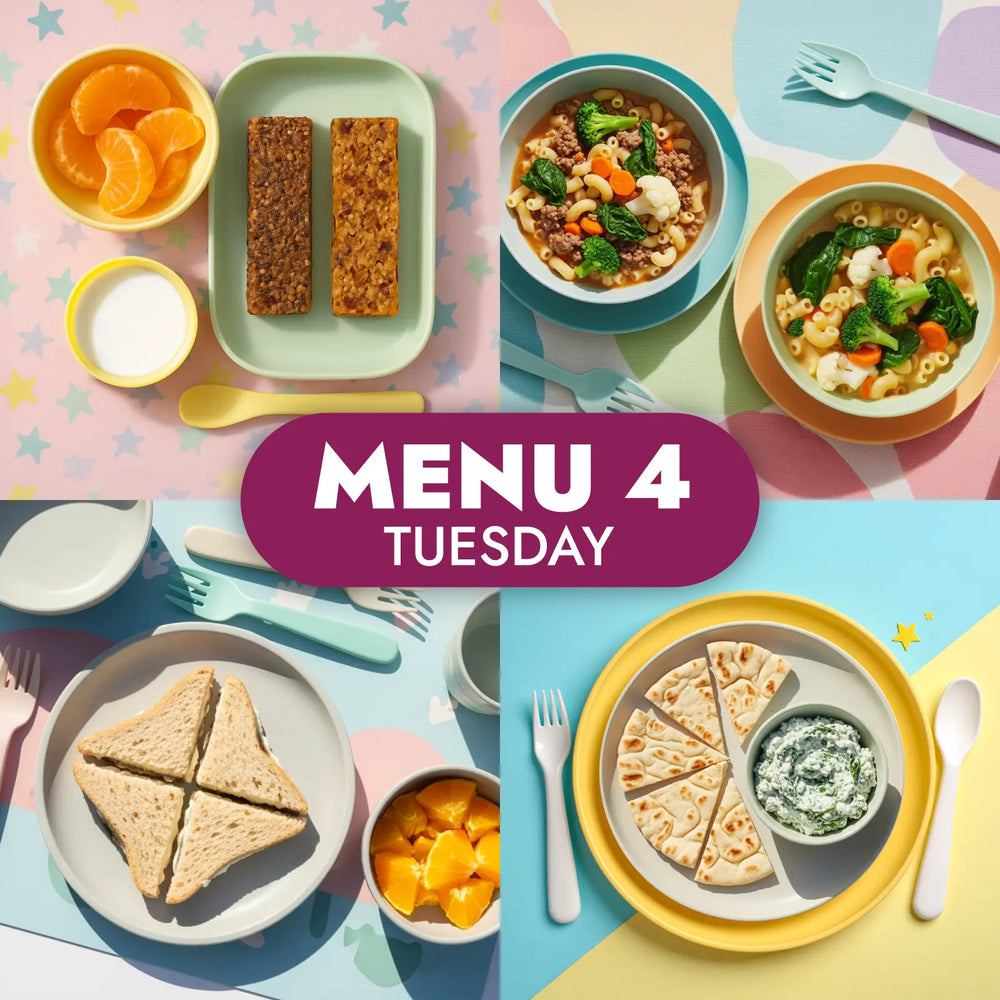 The Little Gourmet Menu 4, childcare meals for Tuesday