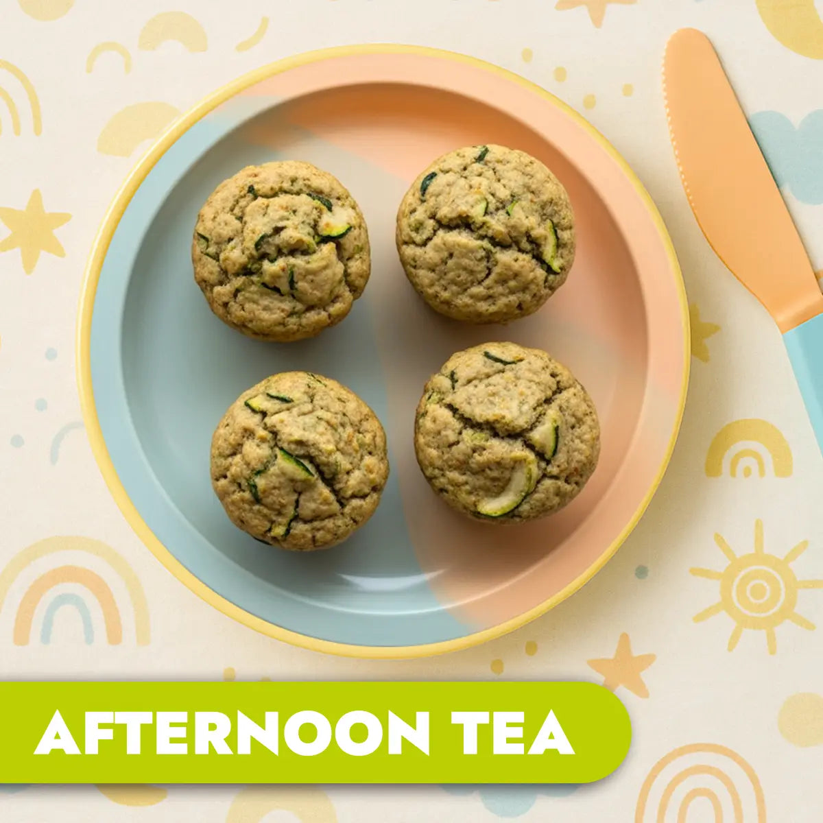 The Little Gourmet Childcare Menu 5 - Monday, afternoon tea banana and zucchini bites